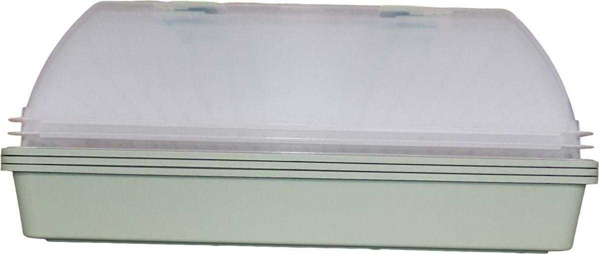 3 stuks Kweekkas Maxigrow 54x20x21 olijfgroen - Kweken - Kruiden - Groenten - Planten - Deksel met ventilatie - Propagator - Voorjaar - Lente - Zaaitray - Kweekbak - Tuinieren/Moestuinbak - Tuin benodigdheden - Vensterbank - Kiemen - merk Rebedex