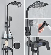 Overeem products Système de douche complet - douche à effet de pluie - affichage de la température - robinet de douche numérique - rotatif à 360 degrés