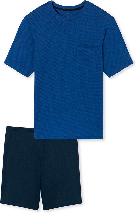 Schiesser Pyjama korte broek - 824 - maat XXL (XXL) - Heren Volwassenen - 100% katoen- 181155-824-XXL