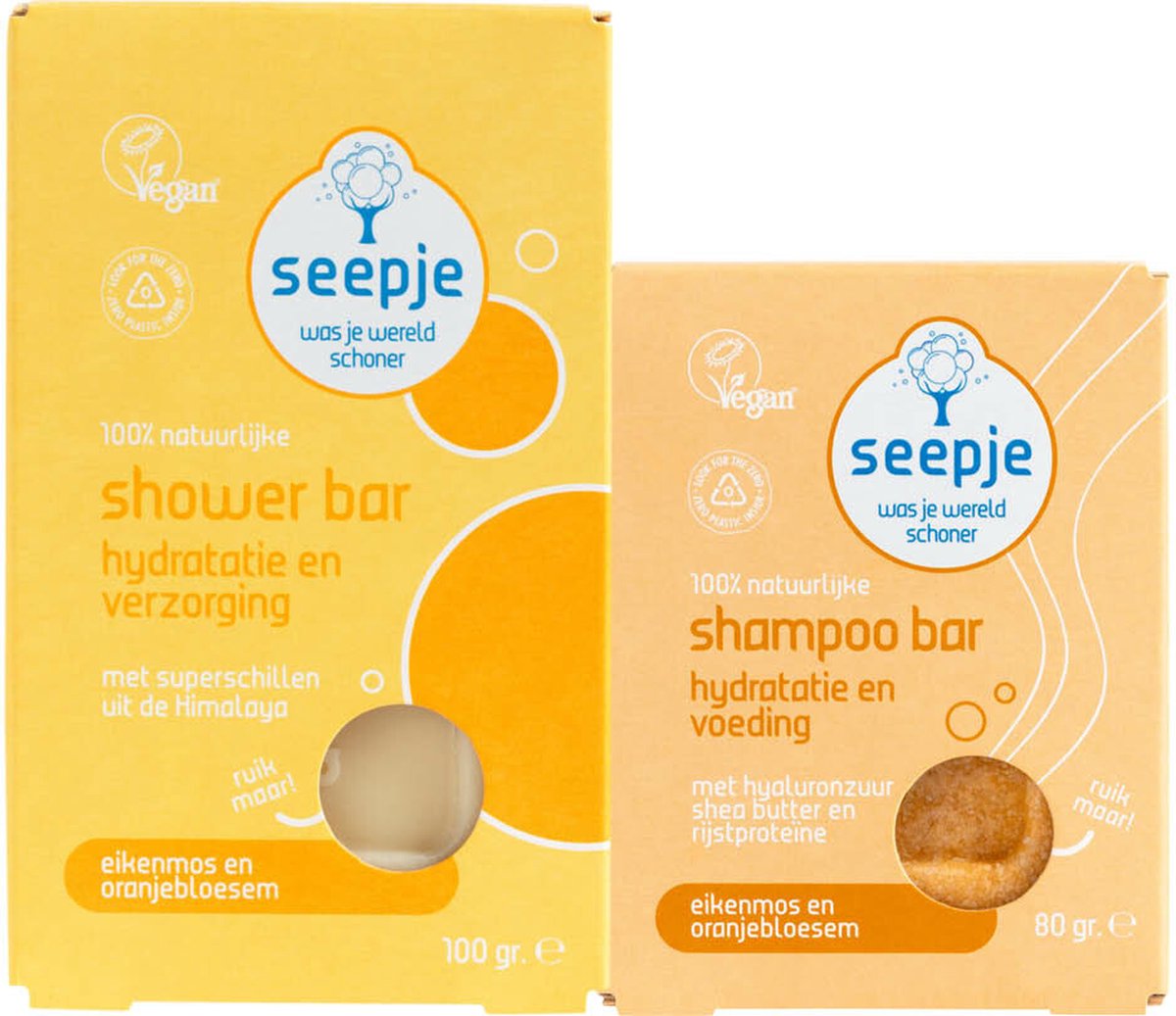 Seepje Eikenmos en Neroli Shampoo Bar en Shower Bar Pakket