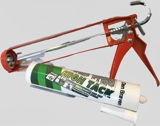 Kit de colle Den Braven -Combideal- Zwaluw High Tack - kit de montage - 4 x blanc - cartouche 290 ml + 1 x Kit seringue métal