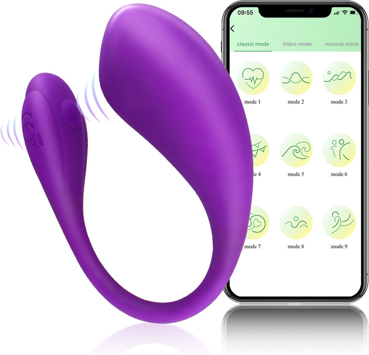 Goedkoopste Vibrerend ei met app - 9,5cm - Paars