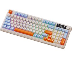 M96 Draadloos RGB Gaming Toetsenbord - Scherm - Multifunctionele Draaiknop - BT5.0/2.4G - PBT Ball Keycaps - Blueberry