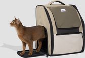 HiDREAM First-class Pet Carrier Backpack - Rugzak Draagtas Reistas hond en Kat - tot 8,5kg - Beige