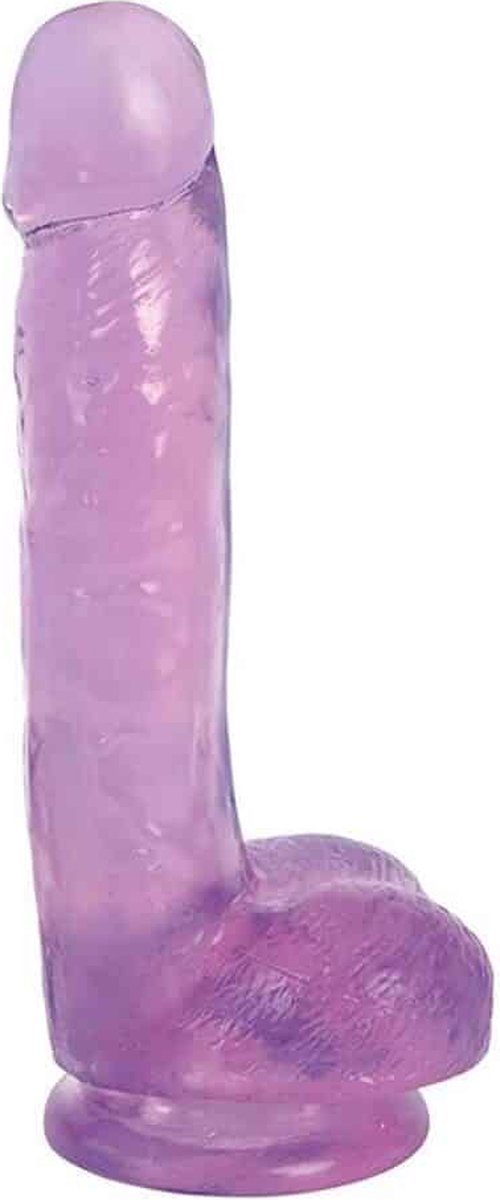 Goedkoopste Curve Toys Slim Stick Grape Ice - Dildo met ballen - 18 cm purple