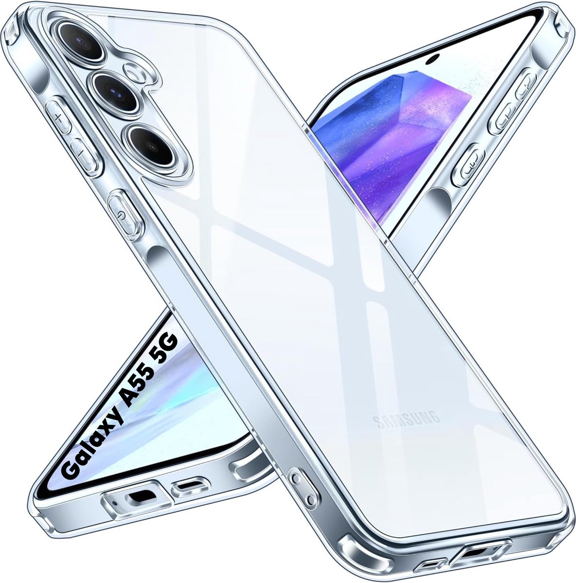 Hoesje voor Samsung Galaxy A55 5G backcover Shockproof siliconen Transparant