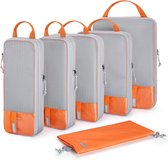 Compressie-pakkubussen voor koffers, 6-delige set reisorganizer-dobbelstenen voor reisbenodigdheden, uitbreidbare bagagekoffer-organizer, lichte pak-organizer als reisaccessoire voor dames en heren