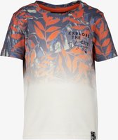 Unsigned jongens T-shirt met faded print - Wit - Maat 122/128
