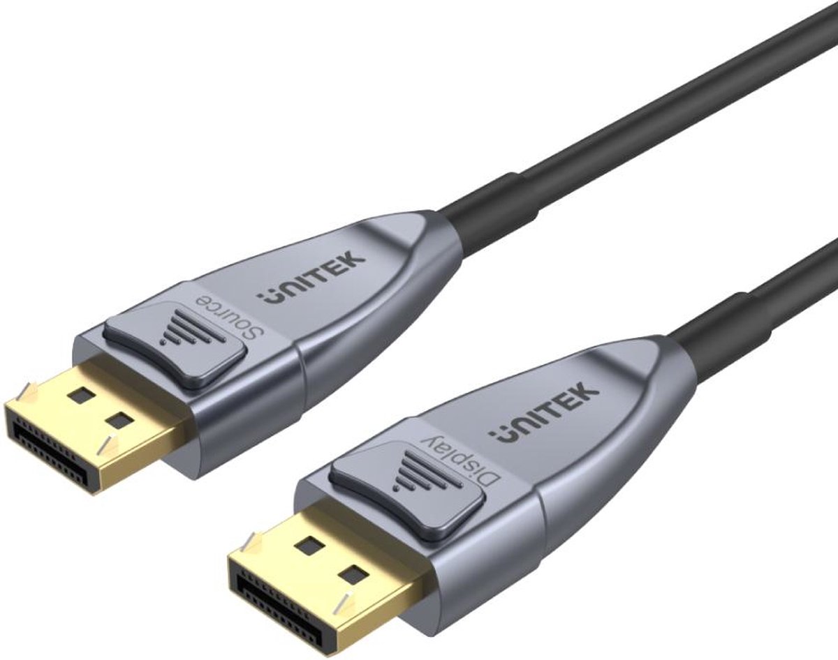 UNITEK C1616GY DisplayPort kabel 10 m Zwart, Grijs