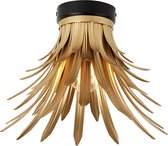 QAZQA wesley - Art Deco Plafondlamp - 1 lichts - Ø 32 cm - Zwart Goud - Woonkamer | Slaapkamer | Keuken