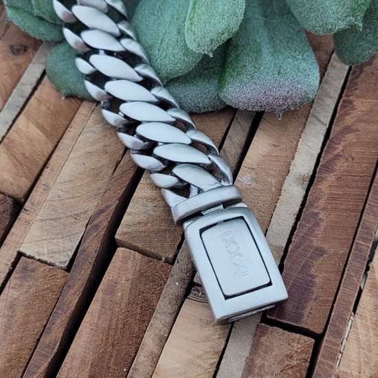 iXXXi-Men-Italy-Zilver Mat-Heren-Armband (sieraad)-19cm