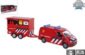Kids Globe VW Transporter Brandweer met Aanhangwagen