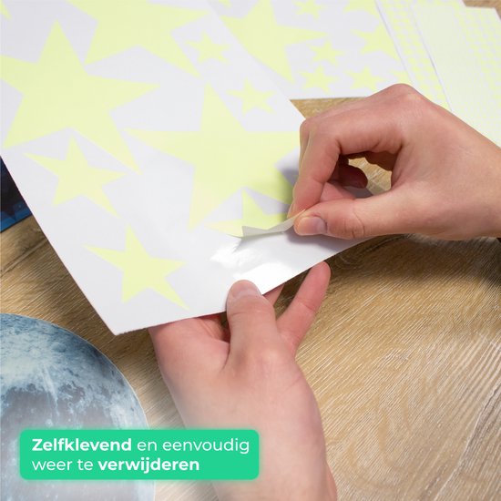 Nuvance - Glow in the Dark Sterren en Maan - 442 Stuks - Muurstickers Kinderkamer