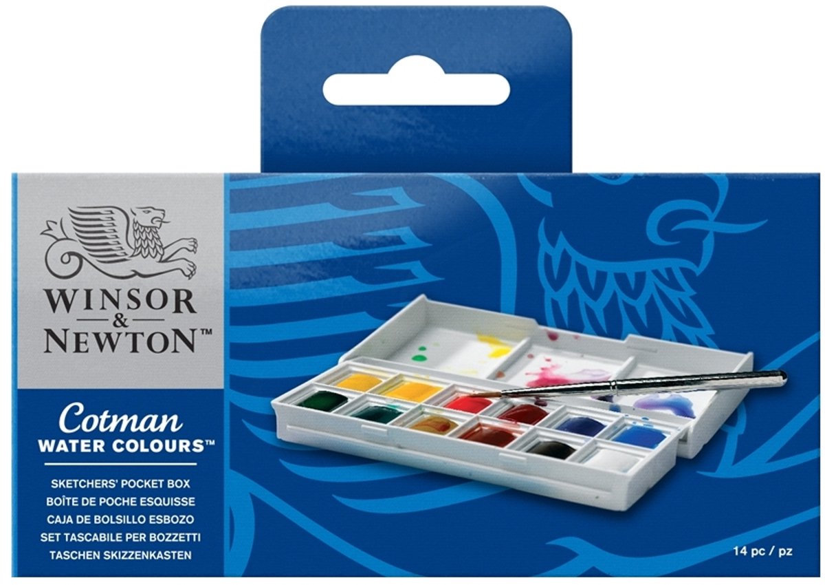 Winsor & Newton 0390640 Cotman Aquarelverf Set – Sketchers’ Pocket Set – 12 Kleuren Waterverf – Compact Aquarelset met Reis Penseel — afbeelding 14