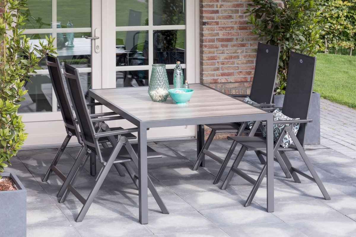 Hartman Aruba Aluminium tuinstoel - Antraciet verstelbaar
