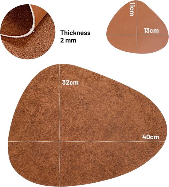 Bitz Placemat Donker Donkergroen / Donkerbruin (set van 4