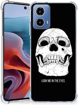 Beschermhoes Geschikt voor Motorola Moto G34 Telefoon Hoesje met doorzichtige rand Skull Eyes