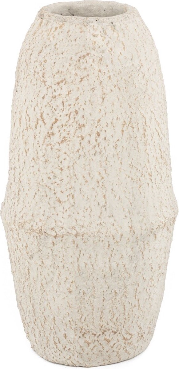 homebound by ky Aardewerk vaas naturel | 18x18x36cm | bloemenvaas aardewerk Off-white