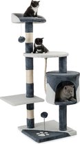 Luxe Krabpaal voor Katten stabiele Klimboom - Kattenboom 112cm Hoog - Kattenhuis met Speelbal