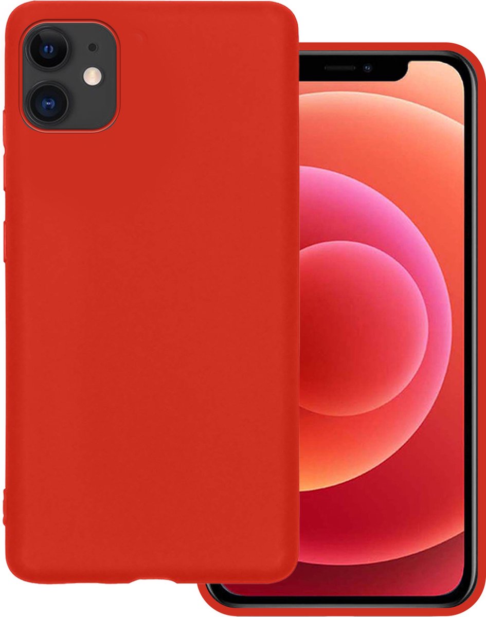 Hoesje Geschikt voor Apple iPhone 12 - Sterk & Shockproof - Hoes Cover - Siliconen Case - Rood