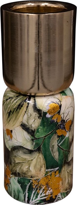 TS Collection - Kaarsenhouder Bee green - 4x16 - Metaal & Epoxy - Exclusieve woonitems voor binnen - Handgemaakt - Unieke print - Designed by Lammie