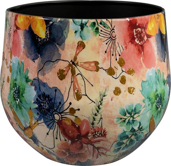 Ter Steege Pot de Fleurs Métal Multicolore D 24 cm H 21 cm