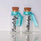 Little1gifts - Bewaar flesjes - Haarlok en melktandjes - blauw