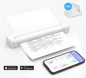 Draagbare thermische A4 printer - Incl papier - afdrukken via telefoon - Draadloos - Bluetooth