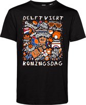 T-shirt Fièvre Orange de Delft | Vêtement pour fête du roi | Chemise orange | Noir | taille XL