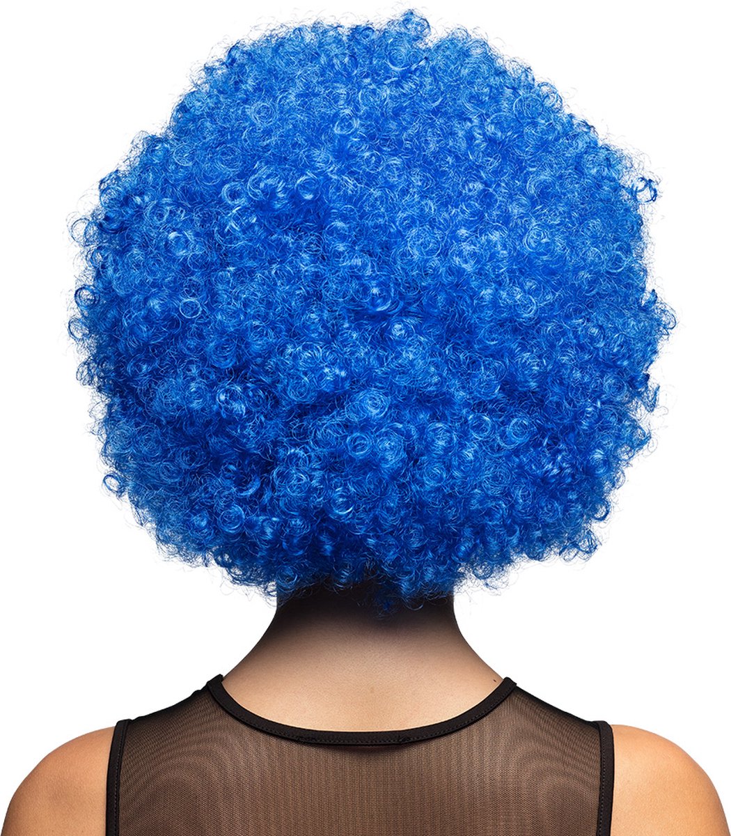 Boland - Pruik Groove blauw Blauw - Afro - Kort - Unisex - Danser/danseres - 70's, 80's & 90's - Disco — afbeelding 5