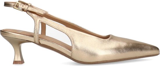 Manfield - Dames - Gouden leren slingback pumps - Maat 38