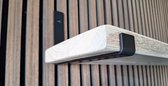 Hoexs - 1 stuk - Plankdrager Voor Plank 20cm - Industrieel - Inclusief pluggen en schroeven - Mat Zwart - Metaal - Industriële Wandplank - Staal