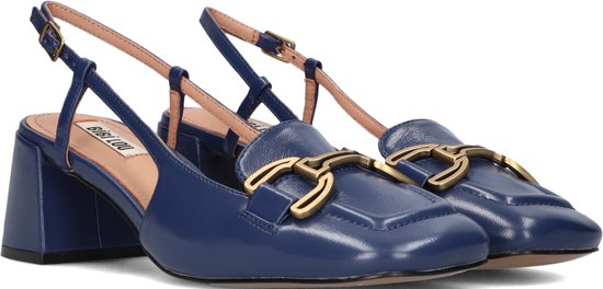 BiBi Lou Dames Pumps / Damesschoenen - Leer - Geen hoogte 2 cm cm - 544Z45 - Blauw - Maat 39