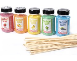 foto van Suikerspinsuiker fruitmix NR. 4 in 5 strooibussen a 400 gram incl. ±100 stokjes