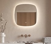 Deens ovale badkamerspiegel met indirecte verlichting, verwarming, instelbare lichtkleur en dimfunctie 60x60 cm