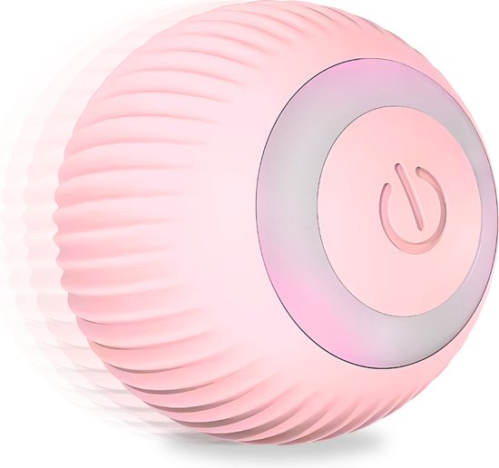 Ustratics® | Speelgoed voor de kat | Automatisch rollende bal | Kattenspeeltje | Smart rollende bal | Rollende bal | Interactieve bal voor kat | USB oplaadbaar | Katten bal | Slim kattenspeeltje | Stimuleert | met Gratis laserlamp | Roze |
