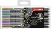 STABILO Pen 68 - Premium Metallic Viltstift - Etui Met 8 Kleuren