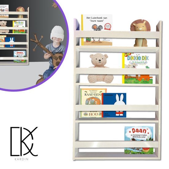 Bibliothèque pour enfants Kardin - Support à livres pour chambre d'enfant - Support à livres pour enfants - Bibliothèque Montessori - Support à livres pour enfants en bois