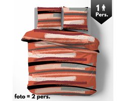Dekbedovertrek 100% Katoen Premium - 1 persoon - Declic Rouille
