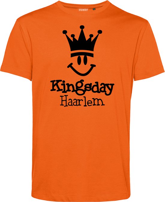 T-shirt kind Haarlem Smiley | Oranje | maat 68