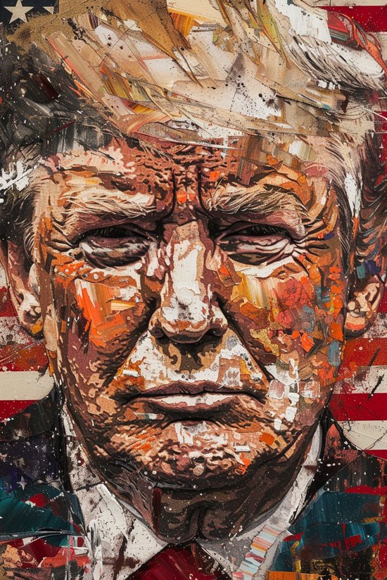 Donald Trump Poster | MAGA Poster | POTUS | Trump Abstract | Poster Amerika | Abstracte Poster | 51x71cm | Wanddecoratie | Muurposter | RTB | Geschikt om in te lijsten