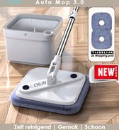 CL CHLIN ® Auto Mop 3.0 - Automatisch reinigingen dweil met schoon en vuil watertank- Dweilsysteem - mop - dweilset - dweilen & vloerwissers - mop set - vloermop - dweilsysteem met wringer