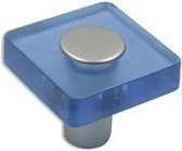 Kastknop licht blauw kunststof transparant - kinderen - Deurknop - Meubelknop