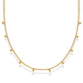 OZ JEWELS Elegant 18K Gold Plated Choker with Vintage Pearl Detail for Women – Vintage Inspired Pearl Necklace - Roestvrij Staal Dames Sieraad