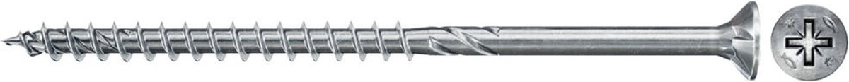 Fischer 100x Power-Fast II FPF II CZP 3,5 x 35 mm BC Verzonken kop met kruiskop PZ2 Deel schroefdraad galvanisch verzinkt blauw gepassiveerd - 670069