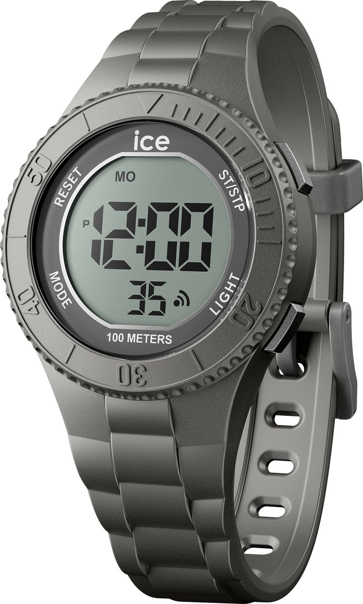 Ice Watch ICE digit - Anthracite metallic 021610 Horloge - Siliconen - Grijs - Ø 34 mm