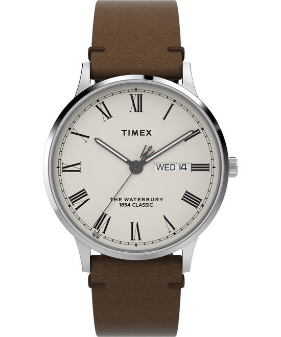 Timex Classic TW2W50600 Horloge - Leer - Bruin - Ø 40 mm