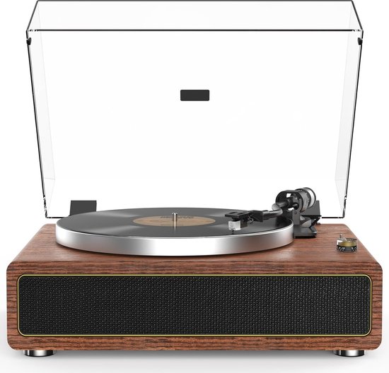 Foto: Retrolife platenspeler met ingebouwde luidsprekers riemaandrijving 33 45 rpm vinyl bluetooth