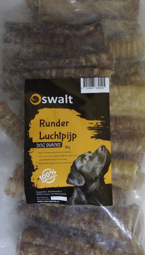 Oswalt Runder Luchtpijp - Hondensnack - Rund - 1KG