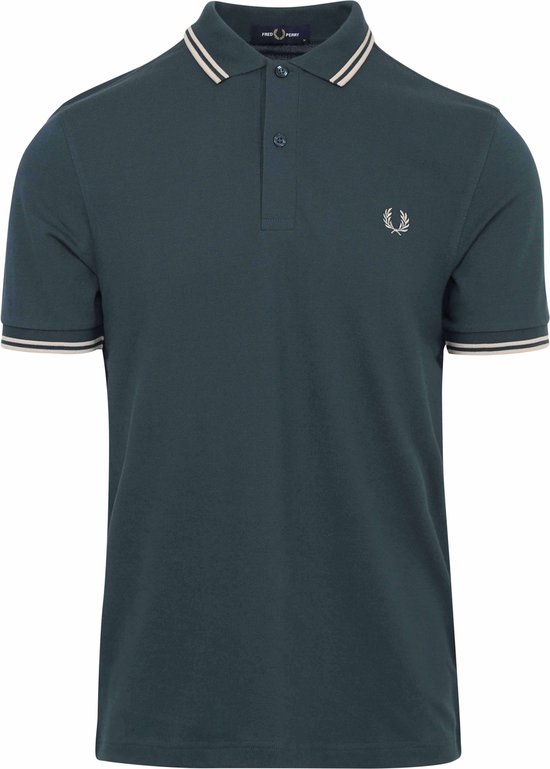 Fred Perry - Polo M3600 Donkergroen Petrol - Slim-fit - Heren Poloshirt Maat L